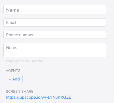 Upscope screen share link